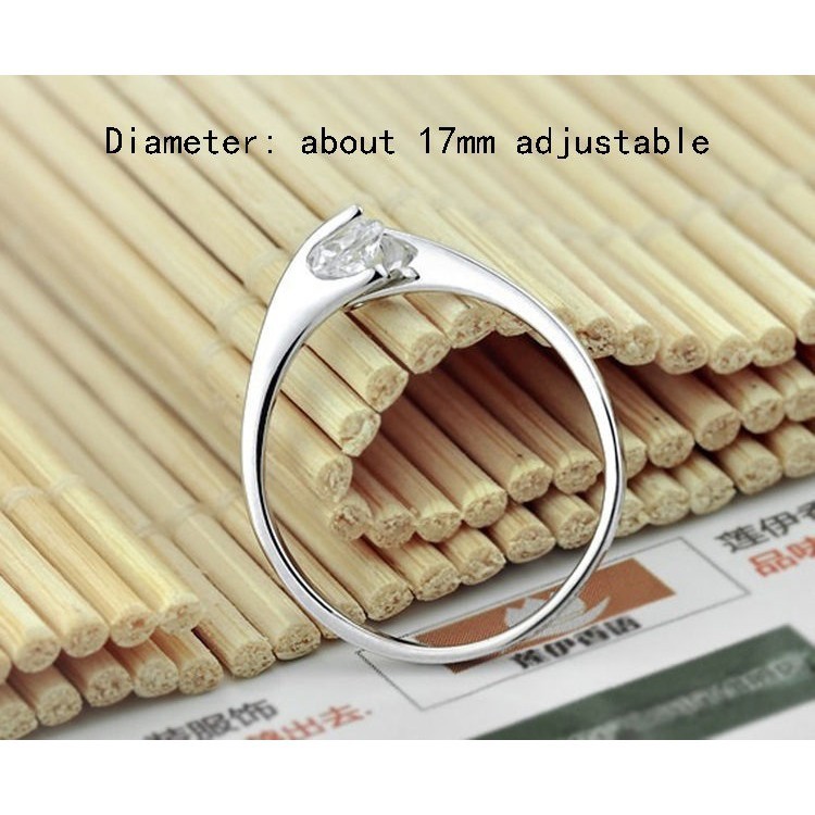 Nhẫn hở mạ bạc phối đá nhân tạo thời trang cho nữ
