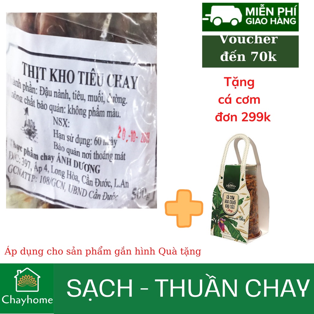 [500g] Thịt kho tiêu chay - Chayhome - Thực phẩm chay/ đồ ăn chay/ thịt chay + TẶNG Chà bông Chay Âu đơn 799k | BigBuy360 - bigbuy360.vn
