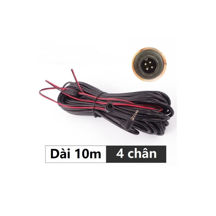 Dây kết nối camera hành trình và camera lùi dài 10m, jack 2.5mm,4 chân