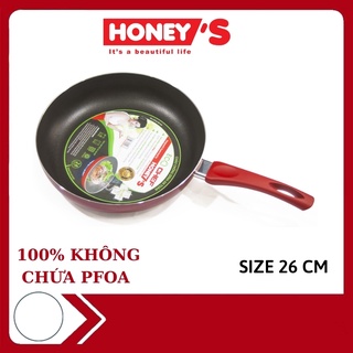 Chảo chống dính an toàn Honey's size 26cm - ECOAF1N261, không chứa PFOA an toàn sức khỏe, bền, khó bong tróc