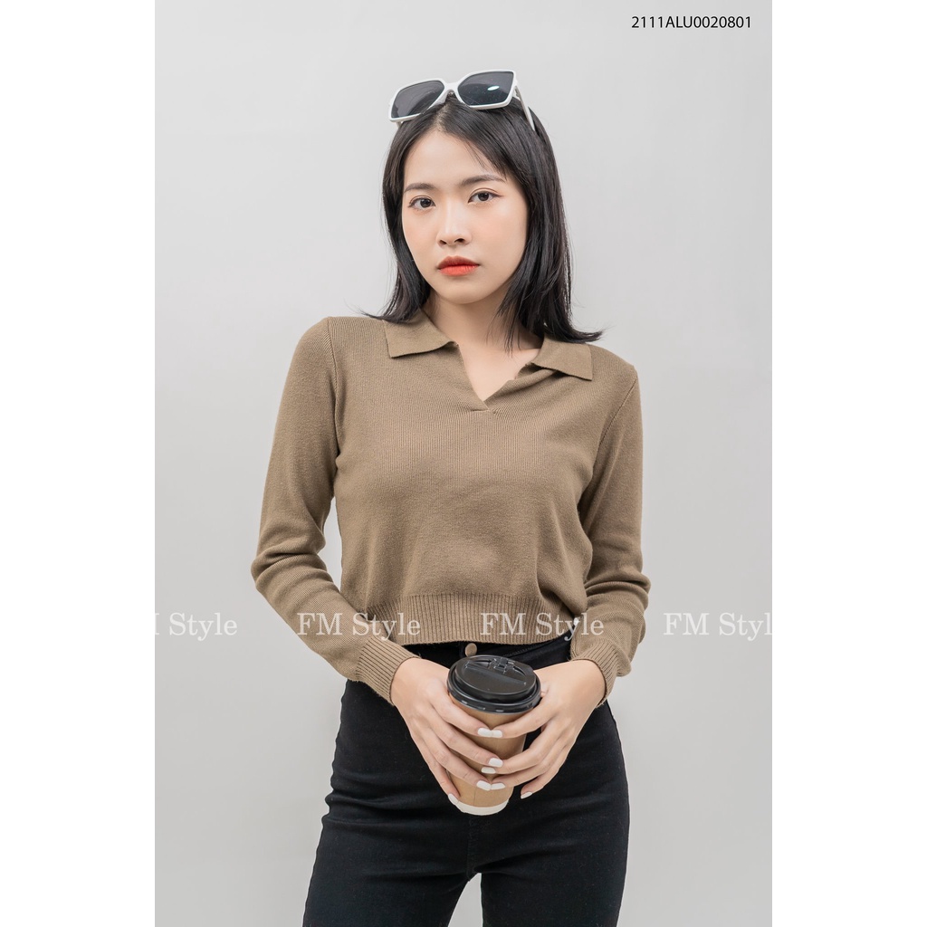 Áo len cổ bẻ m FM Style