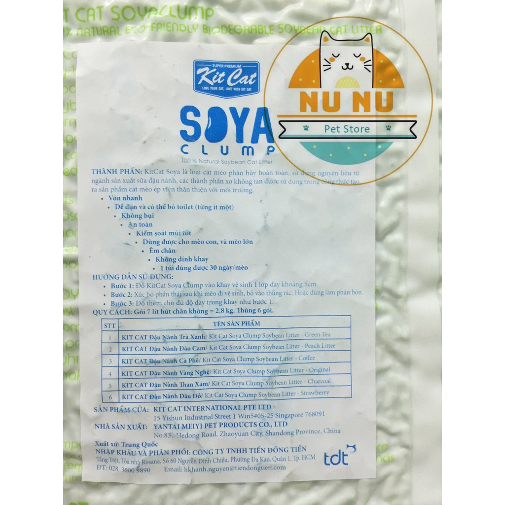 Cát đậu nành cho mèo - Kitcat soya than hoạt tính