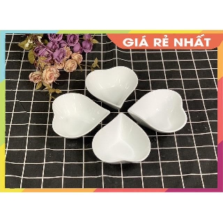 Bộ đĩa lá đựng thức ăn hình trái tim độc đáo bằng gốm sứ