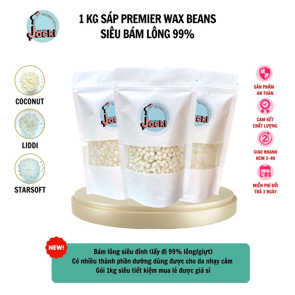 Sáp Wax Lông Nóng, Sáp Premier Siêu Bám Lông, Wax Bean Giá Sỉ 1KG