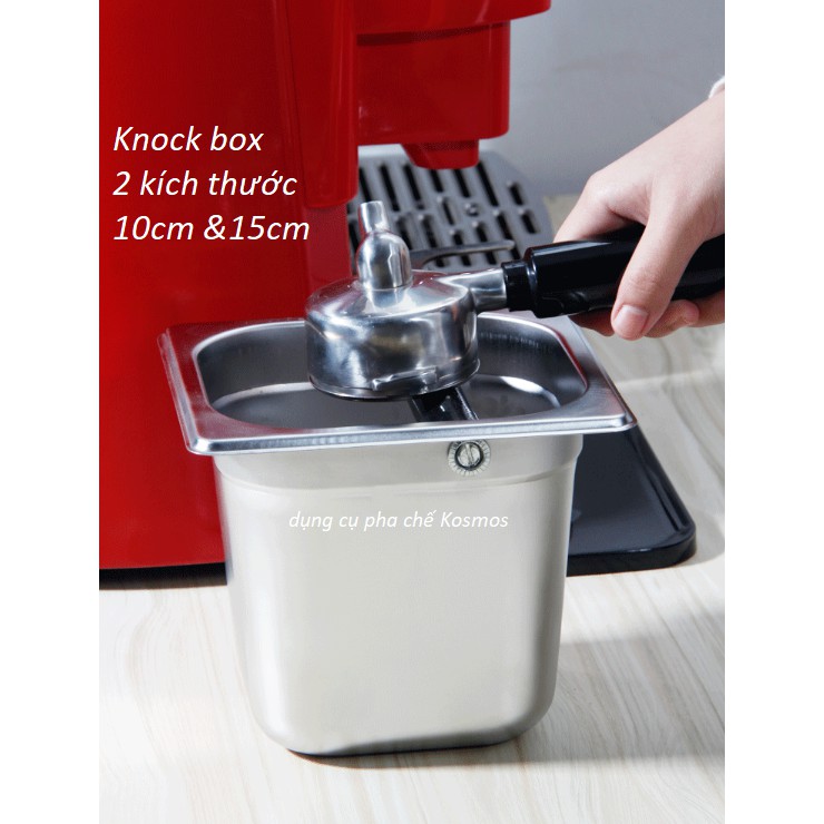 Hộp đựng bã cà phê Espresso inox ( 2 kích thước ) - Hộp đập bã cà phê ( Knock box )