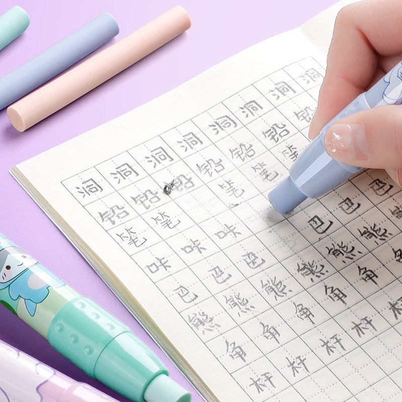 1 Cục Tẩy Dạng Bút Chì Có Thể Thu Gọn Dễ Thương Tiện Dụng Cho Học Sinh