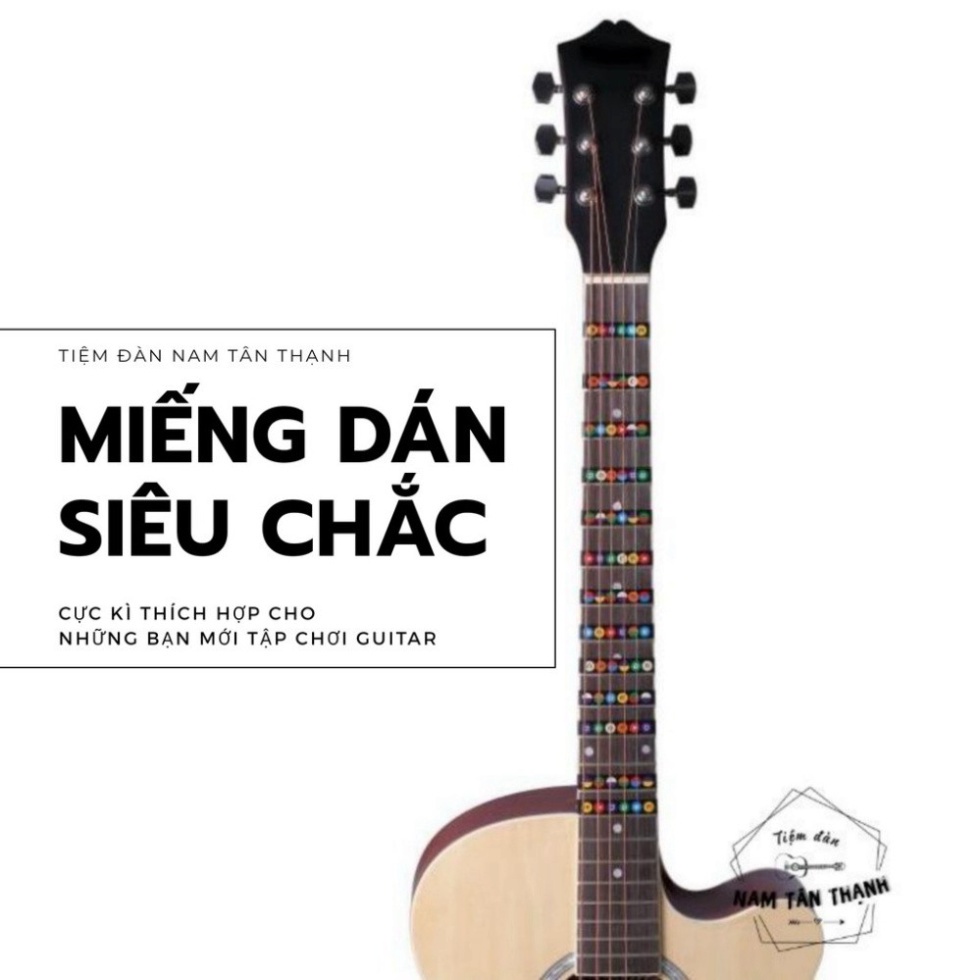 Miếng dán nốt nhạc GUITAR [ TẶNG PICK FENDER ] cho người mới học đàn