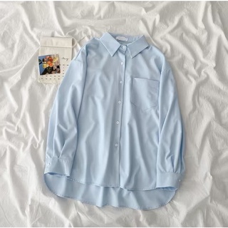 SẴN | Áo sơ mi trơn oversize basic màu pastel
