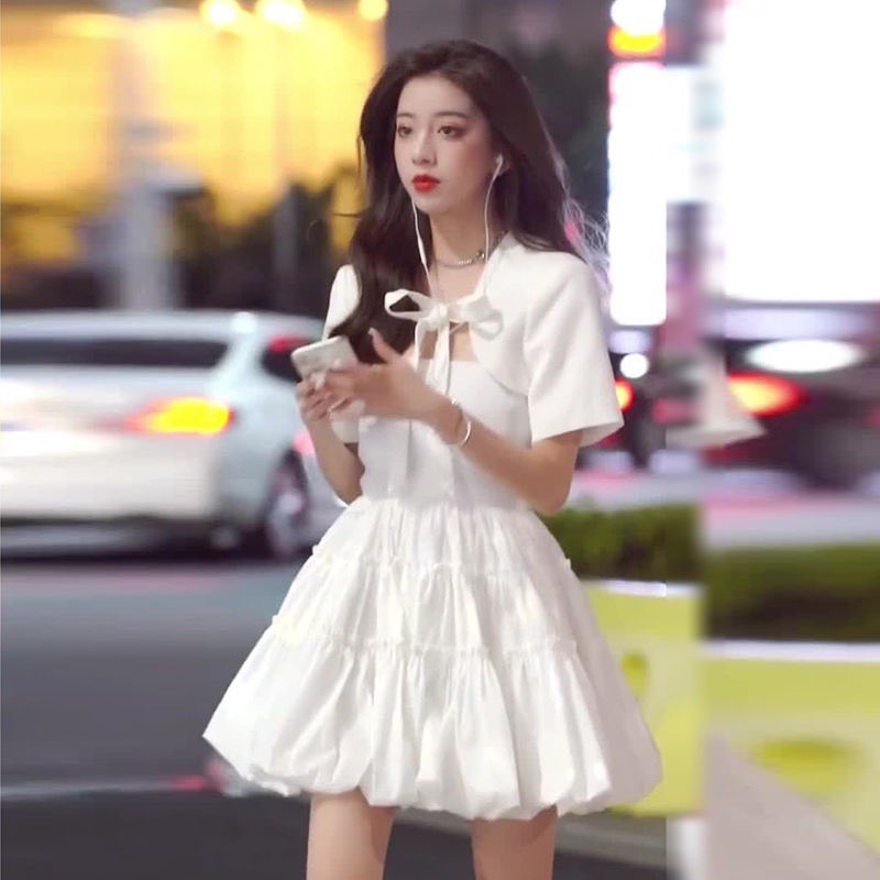 Set đầm babydoll nữ, váy dáng xòe chất voan mềm mịn hàng hai món