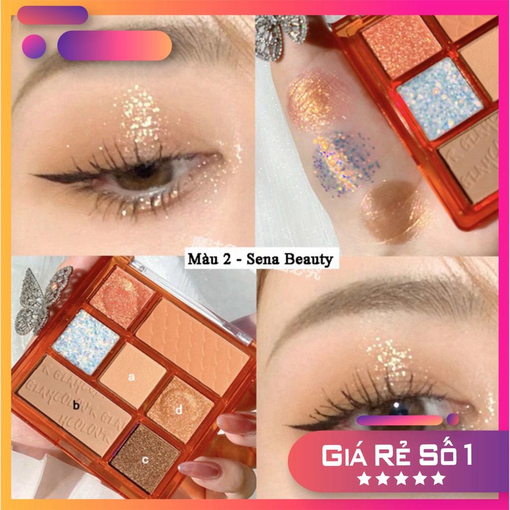 Bảng Phấn Mắt GlamColour 7 Ô REAL EYE PALLET Kết Hợp Phấn Má Và Nhũ Bắt Sáng Hiệu Ứng Ánh Kim - 11g | BigBuy360 - bigbuy360.vn