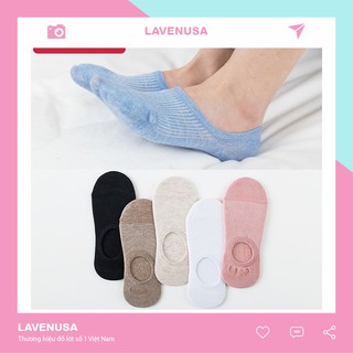 Tất vớ nữ cổ ngắn tàng hình đi giày lười giày bệt set 4 đôi LAVENUSA T47