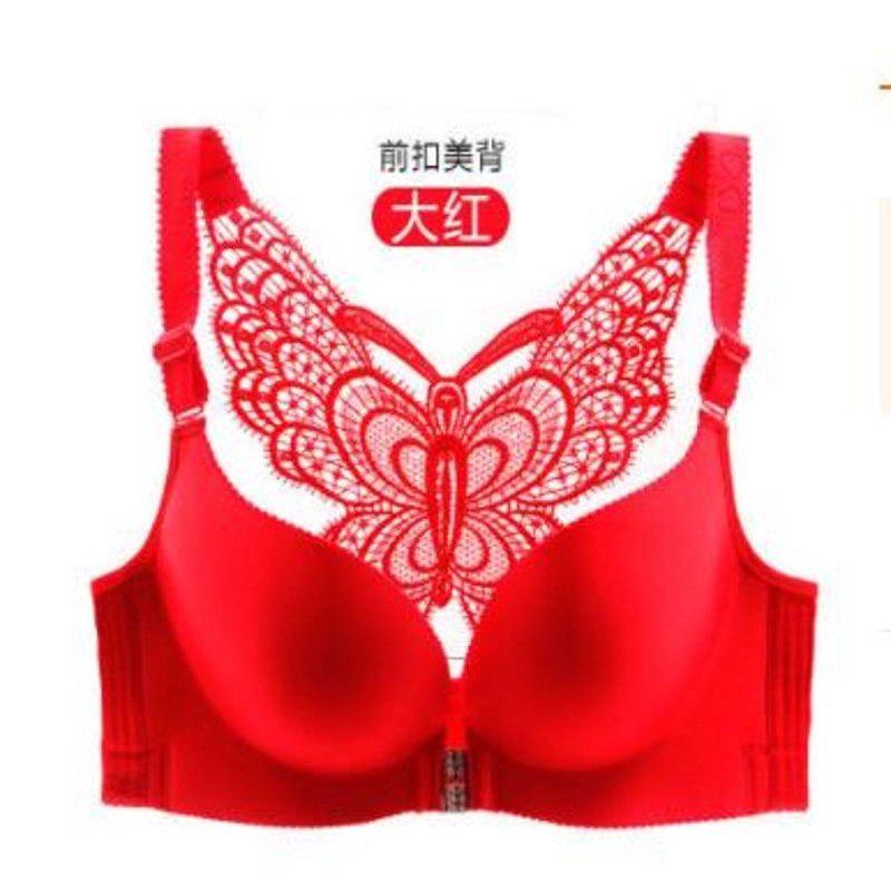 Áo Lót Nâng Ngực Cài Khóa Trước Cỡ Lớn Không Đường May Họa Tiết Bướm Xinh Xắn