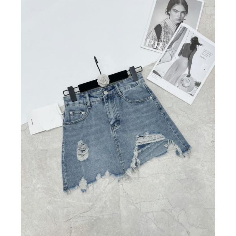 Quần jean giả váy rách đùi hàng QCL1 | BigBuy360 - bigbuy360.vn