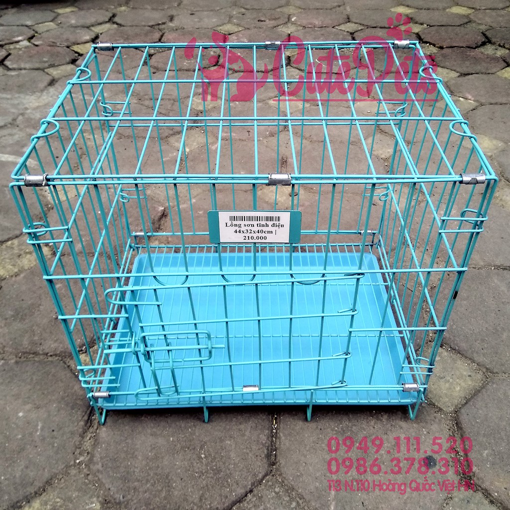 Lồng sơn tĩnh điện Size S 44x32x40cm có thể gấp gọn - CutePets Phụ kiện chó mèo Pet shop Hà Nội