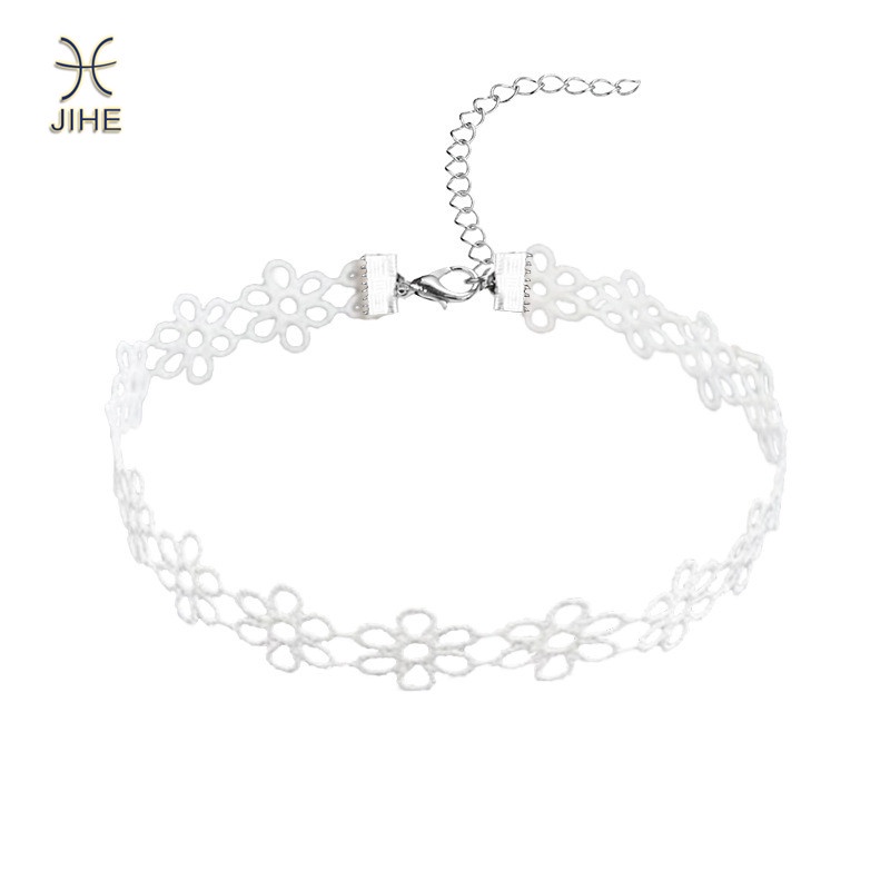 Vòng Cổ Choker Ren Hoa Trắng Thời Trang