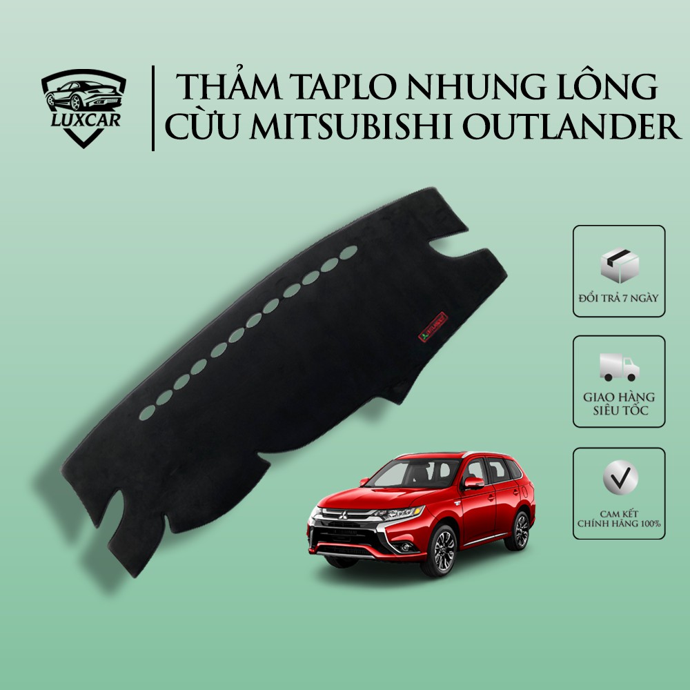 Thảm Taplo Nhung Lông Cừu LUXCAR Xe MITSUBISHI OUTLANDER - Đế cao su chống trượt đời xe 2017-2020