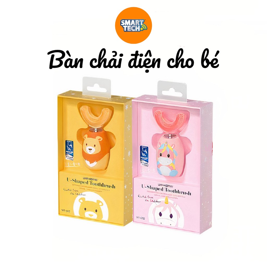 Bàn chải điện cho bé 2 tuổi đến 9 tuổi Wekome, Bàn chải điện trẻ em chữ U hàng chính hãng