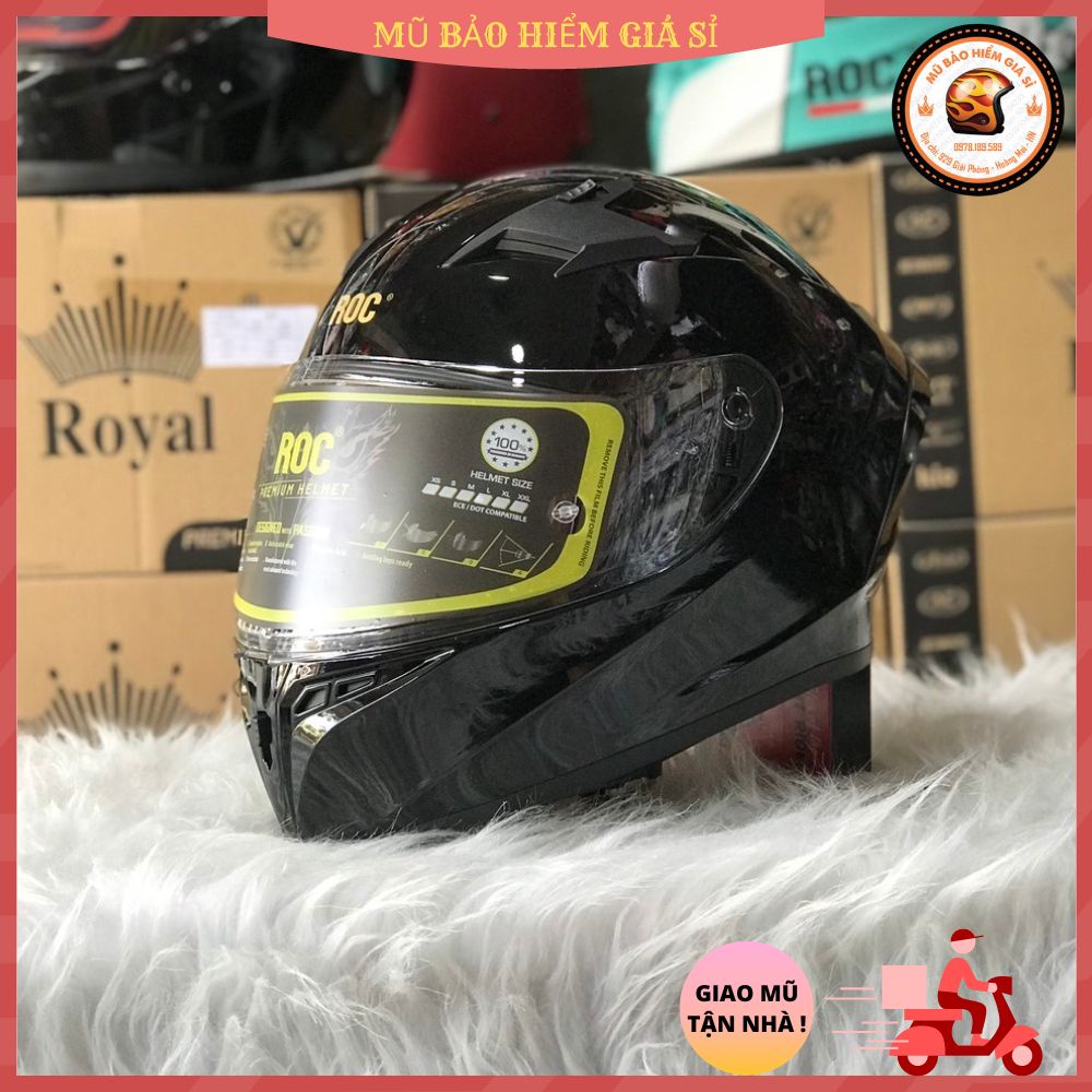 MŨ BẢO HIỂM FULLFACE ROC R01 1 KÍNH KÈM PINLOCK, R05 2 KÍNH TRƠN TEM