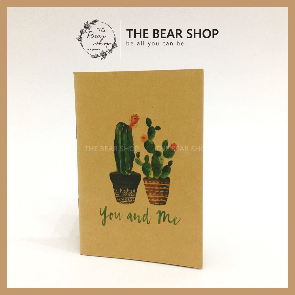 Sổ mini ghi chép handmade vintage - Giấy kraft 60 trang - Quà tặng 8 tháng 3 - The Bear Shop