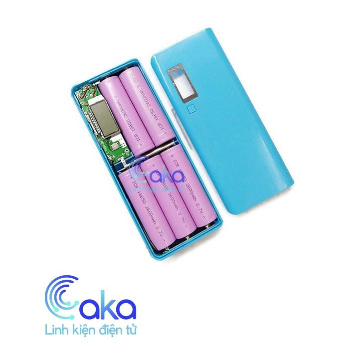 Box sạc pin dự phòng 7 Cell Pin 18650 tích hợp tăng áp 9V 12V không bao gồm pin