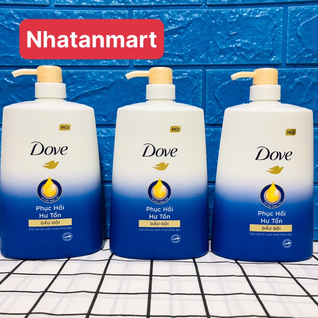 Dầu gội phục hồi tóc Dove Phục Hồi Hư Tổn Công nghệ độc quyền Định Vị Hư Tổn Chính Xác cho tóc suôn mượt, khỏe đẹp 880g