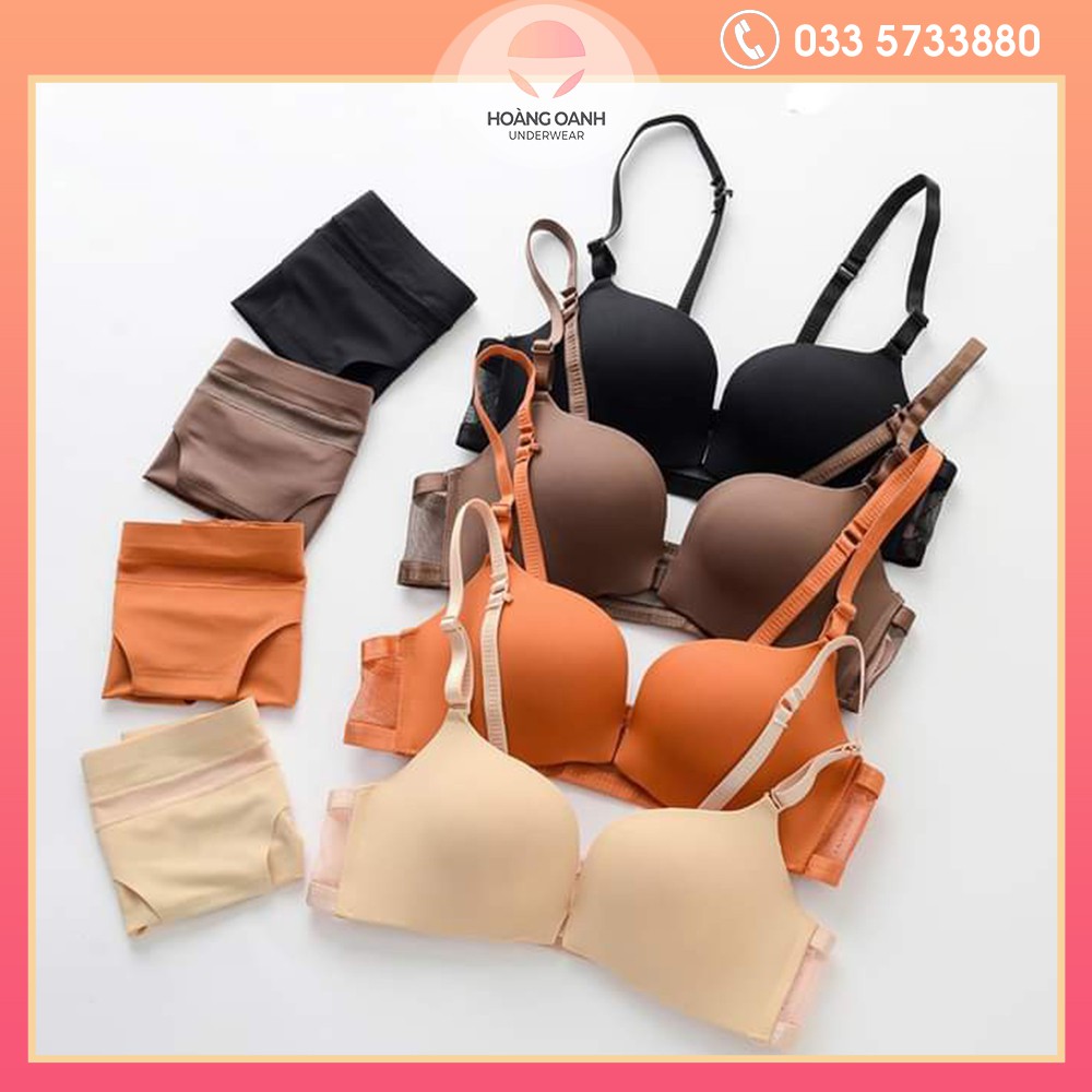 Bộ lót cài trước Hoàng Oanh Underwear, Set nội y su trơn tạo khe ngực mã b171