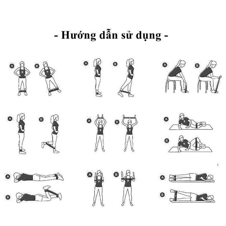 Dây kháng lực mini Band Cao Su Đàn Hồi Tập Mông, Chân, Đùi, Gym Tại Nhà có nhiều màu sắc và theo mức độ khác nhau