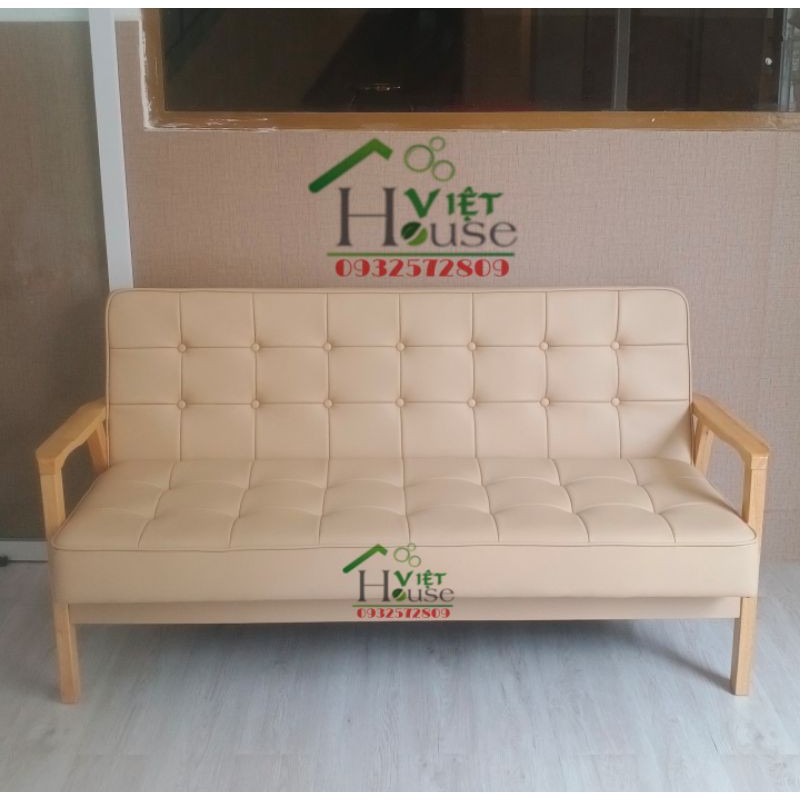 Sofa cafe tay gỗ xuất khẩu giá rẻ 1m5