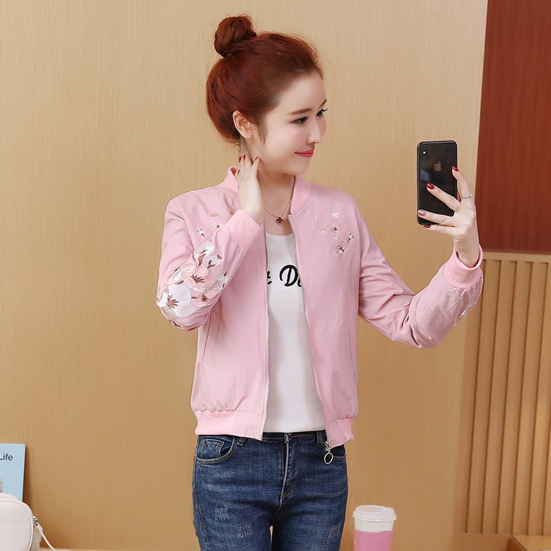 Áo bomber nữ, áo khoác nữ thêu hoa tay size 40-70kg 05-140919
