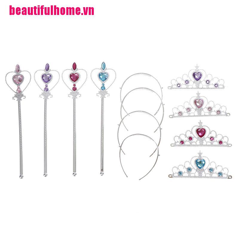 1 Bộ Vương Miện Và Gậy Phép Thuật Pha Lê