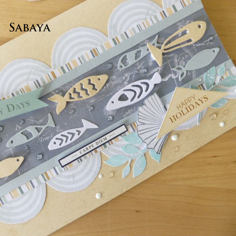 Khuôn cắt giấy bằng kim loại thiết kế cá trang trí sổ lưu niệm