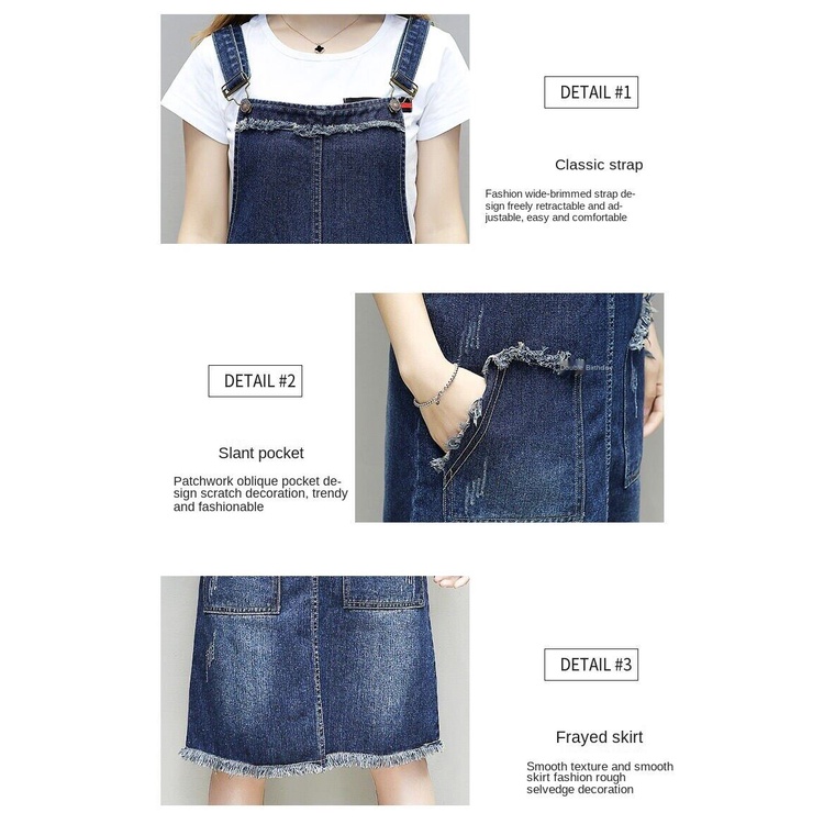 Đầm Yếm denim Dáng Ôm plus size Thời Trang Xuân Hè Cho Nữ