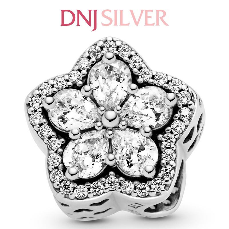 Charm bạc 925 cao cấp, hàng chuẩn bạc - Charm Sparkling Snowflake Pavé thích hợp để mix vòng tay charm - DN169