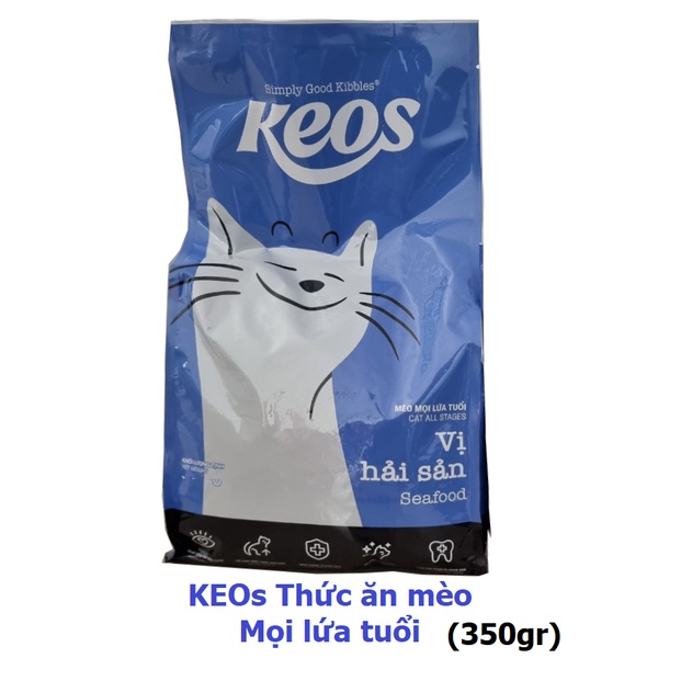 KEOS &amp; MININO- Thức ăn viên cao cấp cho mèo mọi lứa tuổi thức ăn me- o Vị cá ngừ và Hải sản