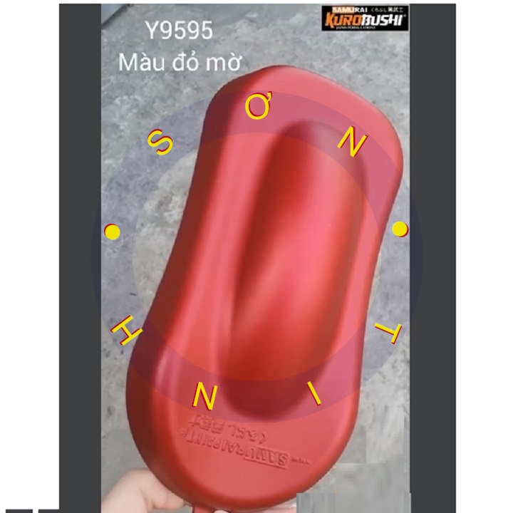 Sơn Xịt Samurai Màu Y9595 - màu Đỏ Mờ (phải phủ bóng mờ 128A)