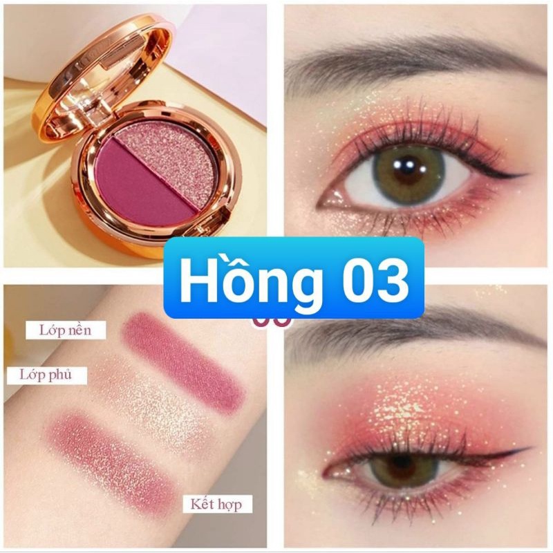 Bảng phấn mắt hai màu trang điểm lấp lánh thời trang cho sinh viên phấn mắt trang điểm