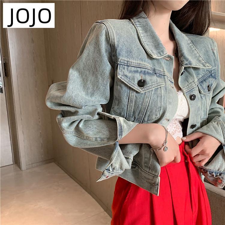 Áo Khoác Denim Dài Tay Phong Cách Hong Kong Cổ Điển Thời Trang Mới Cho Nữ