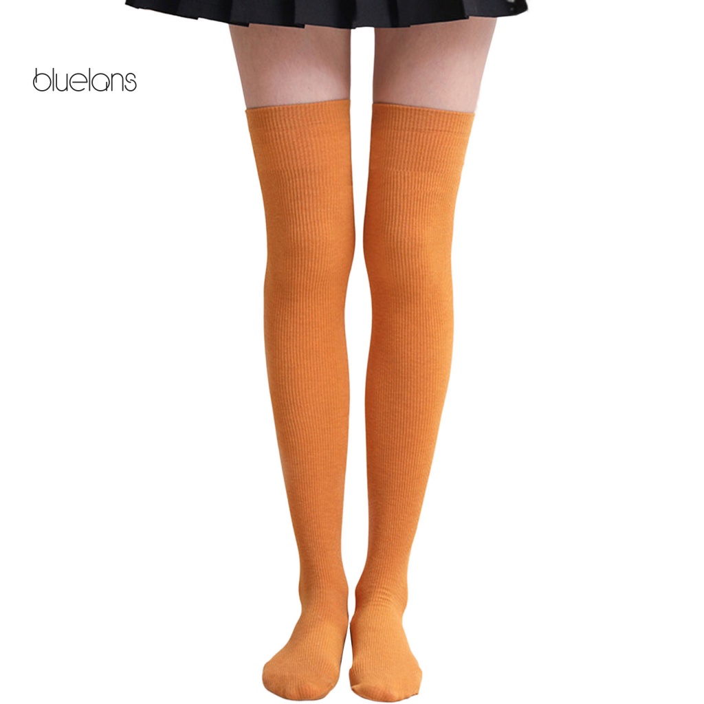 1 Đôi Vớ Dài Qua Gối Nhiều Màu Sắc Thời Trang Mùa Đông Cho Nữ