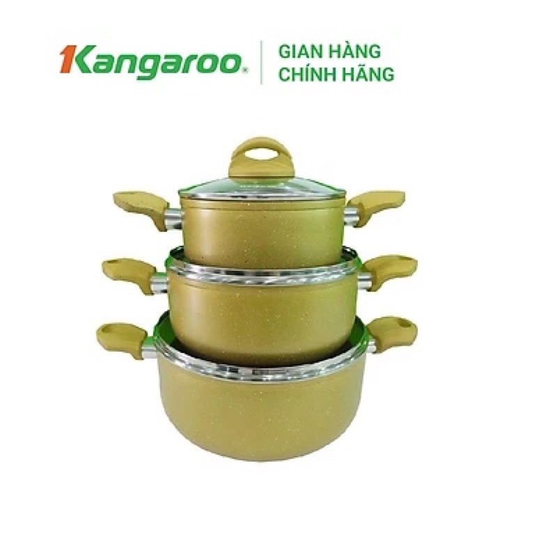 Bộ Nồi Nhôm Vân Đá Đáy Kangaroo KG991M