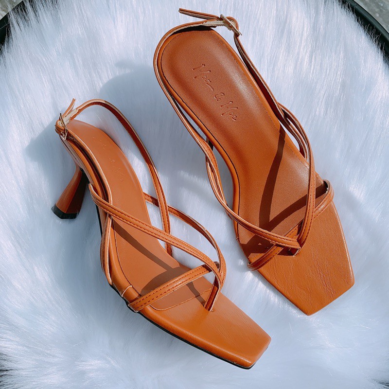 [Freeship - Hàng Cao Cấp] Giày sandal nữ cao gót xỏ ngón phối dây cách điệu hot trend MOA & MOE CZ1755