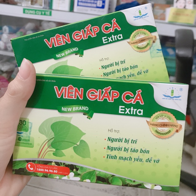 VIÊN GIẤP CÁ extra - Viên uống hỗ trợ điều trị Trĩ và táo bón