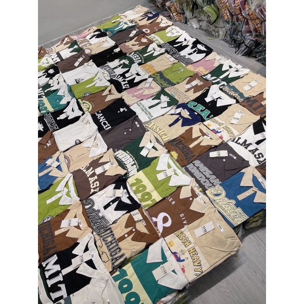 Áo Polo Form Rộng Tay Lỡ 3158 Chất Cotton Khô Nhiều Mẫu