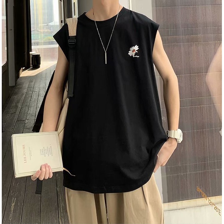 Áo thun sát nách Hoa Cúc form rộng tanktop nam ulzzang siêu hot