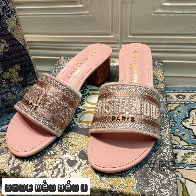 Guốc cd quai đá ngang gót vuông fullbox