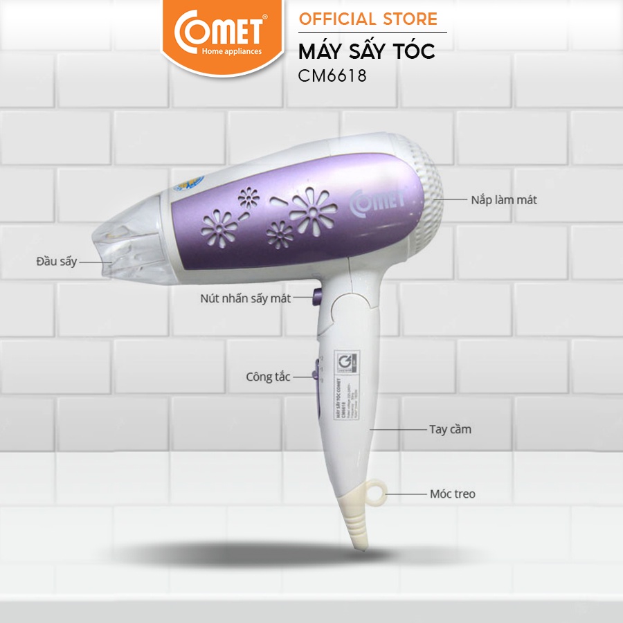 Máy sấy tóc 1600W COMET - CM6618