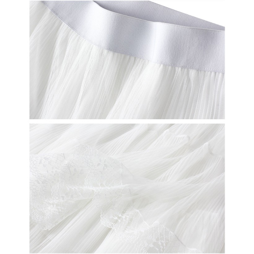 Chân váy công chúa ren lưới 2 tầng dễ thương free size VAY127