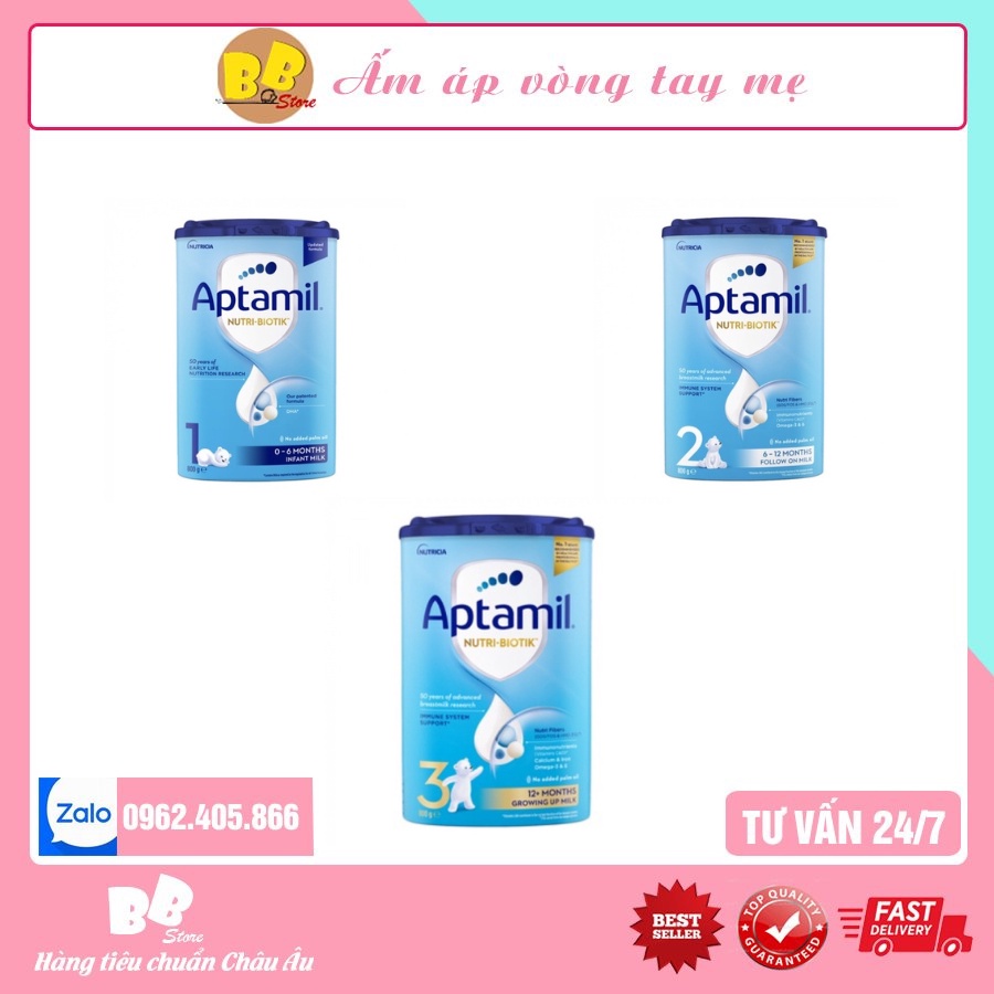 Sữa Aptamil Đức Xanh Cao đủ số 1-2-3-1+-2+ 800g nội địa Đức