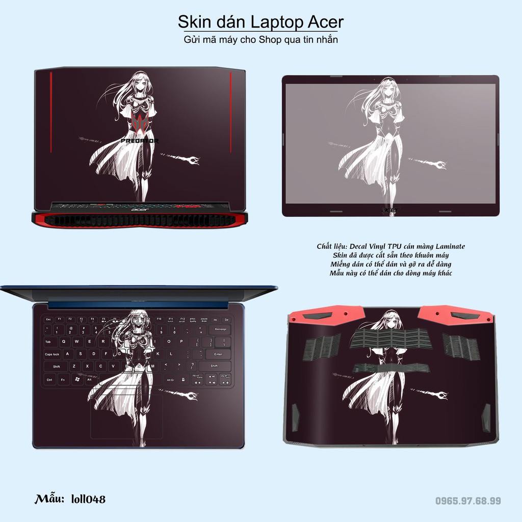 Skin dán Laptop Acer in hình Liên Minh Huyền Thoại _nhiều mẫu 6 (inbox mã máy cho Shop)