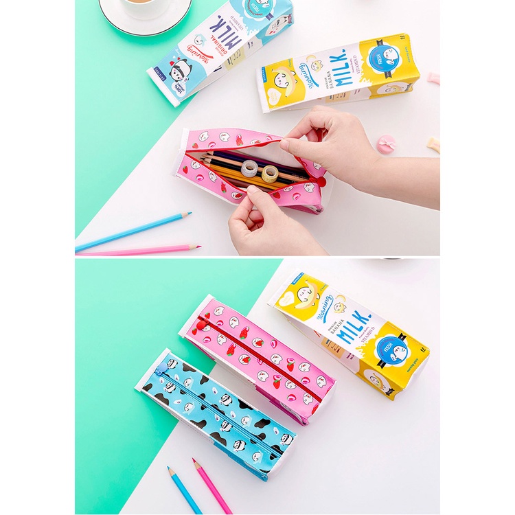 1 Túi Đựng Bút Chì Sức Chứa Lớn Họa Tiết Hoạt Hình Dễ Thương Sáng Tạo Cho Nữ Ốp