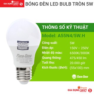 Bóng đèn Led Bulb tròn 5W - A55N4/5W.H
